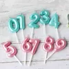 Blauw/roze 0-9 Nummer Onopgeblazen Kaarsen Cupcake Topper Verjaardagsnummer Kaars Feestartikelen Taartdecoraties