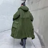 [EAM] Kuzu Yün Büyük Boy Kapüşonlu Pamuk-Yastıklı Ceket Uzun Kollu Gevşek Fit Kadın Parkas Moda Yeni Sonbahar Kış 2021 1DD0972 201214