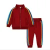 Babykleding kinderen trainingspak jongens tops broek outfits kinderen kleding sets herfst gestreepte jas broek 2 stks baby baby kleding kinderen set zyy215