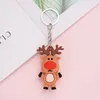 Choinka Wisiorek Figurki Santa Claus Elk Key Chain Cute Little Gift PVC Bezpieczeństwo Materiał Dzieci Prezent Para Teraźniejszość DHL za darmo