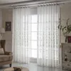 Perde Drapes Avrupa tarzı tül perdeler oturma odası için beyaz şeffaf pencere yatak odası zarif dekorasyon vual tül1