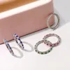 Ins Top Sweet Sweet mignon Jewelry Fashion Simple Real 100 925 Silver Silver Multi Color Gemstones Women Wedding Band Ring Neve9588596