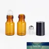 3 ml portátil rodillo de vidrio ámbar Rollerball botellas de aceite esencial niebla de contenedores de viaje rellenable Botella Botella de Brown esencial