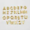 Or 26 lettres initiales majuscules A à Z Alphabet pendentif en acier inoxydable diamant coupé personnalisé collier de charme de nom personnalisé pour les amoureux de couple avec chaîne