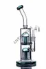 Grüne Doppelarm-Baum-Perc-Bongs, dicke Glas-Wasserbongs, Recycler-Dab-Rig mit 14-mm-Banger-Rauchhuka