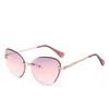 Sonnenbrillen Randlose Farbtöne für Frauen Großhandel Frauen Katze Eye Retro -Verlaufsbrille Bulk Sonne UV4001 3114
