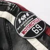 Mode Men's Moto Trendy New Biker Jacket med broderi Epaulet Men Faux Leather Bomber Jackets 201114 S