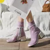 Boots Binicilik Binicilik Ayak Bileği Kadın Ayakkabı 2021 Şeffaf Çorap Sneakers Patik1