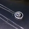 Słodki uroczy wisiorek kółka prosta biżuteria modowa 925 Sterling Srebrny okrągły cięty biały topaz cZ diamentowy szlachetki kobiety