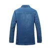 4xl Męskie Denim Blazer Moda Bawełna Vintage Garnitur Odzieżowiec Mężczyzna Blue Coat Jacket Slim Fit Jeans Blazers Top 220301