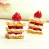 Resin Strawberry Miniature with Hoop Simulation Multi-layer Strawberry Cream Cake Key Chain Pendant Earrings Pendant DIY Jewelry Accessories Wholesale 1223951