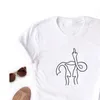 Utérus doigt moyen Camiseta féministe femmes t petit haut à manches courtes coton graphique t-shirt Femme