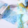 Marmor nagelfolie för manicuring uv gel polska klistermärke färgglada blommor designöverföring dekal nail art decoration wraps