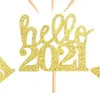 Hallo 2021 Cake Insertion Card Nieuwjaar Jaarvergadering Thema Party Handgemaakte Decorating Supplies Countersign Hoge Kwaliteit 0 3e M2