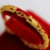 Bracelet en filigrane à motifs de dragon, rempli d'or jaune 18 carats, pour hommes et femmes, 9 pouces de Long