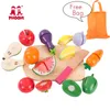 Kids Wooden Cutting Fruit Vegetable Toy Children Pretend Kitchen Accessories Food Play Game Toy PHOOHI LJ201211