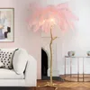 Ceiling Lights Nordic Ostrich Feather Floor Lamp Stand Light Copper Modern Interior Lighting Decor Home Luminaria