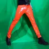 Shinny Leather Pants Sexy Nightclub Men's DS Costumes Anti-bright PU Pants Original Spring And Tight Stretch Trouser 201217