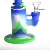 Pipe à eau en silicone Bong en verre de 6,2 pouces avec bol en verre Plates-formes pétrolières Bongs en silicone de qualité alimentaire