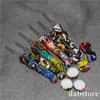 20st WaterTransfer Printing Silicone Nectar Pipe Kit Concentrate Smoke Pipe med 14mm Quartz Tip Dab Straw Oil Rigs DHL