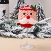 クリスマスワイングラスセットサンタクロース雪だるまクリスマス装飾ホームクリスマスカップカバーナビダッド装飾明けましておめでとうございます