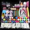 Nail Art Kits Acryl Kit Maniküre Set Flüssiges Glitzerpulver Tipps Dekoration Pinsel Werkzeug