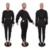 Women's Tracksuits Womens Set Crop Top Sweater Jogger Byxor Matchande Sportig Casual TrackSuit Fitness Två Piece Outfit