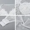 Cryptographic mesh lace bodysuit women body suit transparent sexy long sleeve catsuit jumpsuit bralette bodysuits T200323