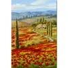 Wall Art Girasole Pittura Paesaggio moderno Campo di papaveri rossi Tela a olio fatta a mano Bellissimi fiori Opera d'arte per la decorazione domestica