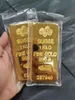 Zwitserse goudbar simulatie herenhuis cadeau gouden solide puur koper vergulde bank monster Nugget Model7832765