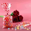 200 pcs sacs de cellophane Saint-Valentin avec attaches torsadées en plastique transparent bonbons biscuits sac d'emballage pour fournitures de fête d'anniversaire H1231