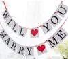 Propuesta ¿Te casarás de la decoración del partido de la flor de la boda de la boda cumpleaños Decoraciones del día de San Valentín Decoraciones Banner 7 aniversario disponible