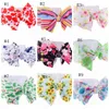 Baby Big Bow Headband DIY Wide Head Bands Elastic Printed Knot Turban Headwraps Girls Headdress Hair Tillbehör 13 Design