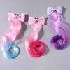 Hårtillbehör 1 PCS Child Bow Clip Long Gradient Curls Hairpin Ribbon For Girls Kids Sweet Fashion Sweet Headband Styling Tool5346079