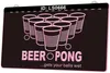 LS0666 Beer Pong Gets Your Balls Wet 3D Engraving LED Light Sign Wholesale Retail