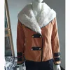 Automne Femmes Dames Manteaux d'hiver et vestes en laine de grande taille à manches longues col de fourrure mince manteau court Casaco Feminino1
