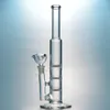 Bongs de vidrio de tubo recto de pipas de agua de 10 pulgadas con tres perculadores de peine Tubería de agua Junta hembra de 14 mm con cuenco Aceite Dab Rigs 10XX