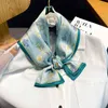 Luxus Marke Silk Schal Frauen Satin Hals Haar Hijab Kopf Weiblich Foulard Druck Schals Büro Damen Schal Bandana Taschentuch Y220228