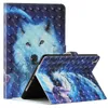 3D Geschilderd Lederen Flip Tabletten Gevallen voor Ipad Air 1 2 9.7 10.2 10.5 Mini 12345 11 Pro Marmeren Tiger Cat Tablet ID-kaart Beschermende hoes