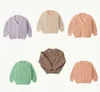 Ins Autumn and Winter Boys and Girls Solid Cotton CottonItte Pullover Cardiganセーターlj201128