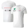 Мужская и женщина футболка команды F1 Four Seasons Формула-1 Белый памятный гоночный костюм Официальный костюм Официальный костюм