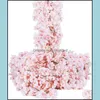 Decorative Flowers & Wreaths Festive Party Supplies Home Garden 2/4/6Pcs 144 Heads Artificial Cherry Blossom For Wedding Garland Hanging Vin