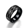 Glänzender 316L-Titan-Ring, vergoldet, versilbert, Edelstahl, zweireihig, tschechische Kristallringe für Männer und Frauen, Hochzeitsschmuck, Größe 6–13