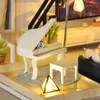 DIY Doll House Furnitures Miniature Doll house Dust Cover Wooden Dollhouse Light House For Dolls Handmade Toys For Children #E LJ200909