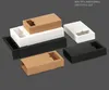 Envoltura de regalo Caja de papel Kraft Cajón de papel blanco negro para té Ropa interior de regalo Caja de embalaje de galletas se puede personalizar 8X8X4cm 12X9X3.3cm 17X8X3.5cm