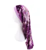 Cheveux longs sommeil chapeau Floral Wrap bonnet de nuit soins des cheveux Bonnet élastique large bande femmes Satin chapeau soins des cheveux couvre-chef DB305