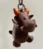 3D Cartoon Animal Ox Designer Keychain Pu Leather Cow Bey Key Rings key key keycain with hand box2587