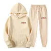 2-częściowy sportswear garnitury męskie bluzy spodnie dresowe jesień zima odzież polarowa Zestawy biegowe jogging dresu z kapturem pulower Y1221