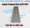 (5PCS PACK) Dia. 5x200Lmm Copper Tungsten Rod CuW75 (Copper 25%+Tungsten 75%), edm Tungsten Copper Alloy Electrode Bar for Spark Erosion