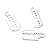 100 stks Alloy Silver Color Razor Blade Charms Hanger Armband Choker Ketting Hanger Charms Voor Sieraden Maken Handgemaakte Craft 24 * 11mm